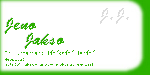 jeno jakso business card